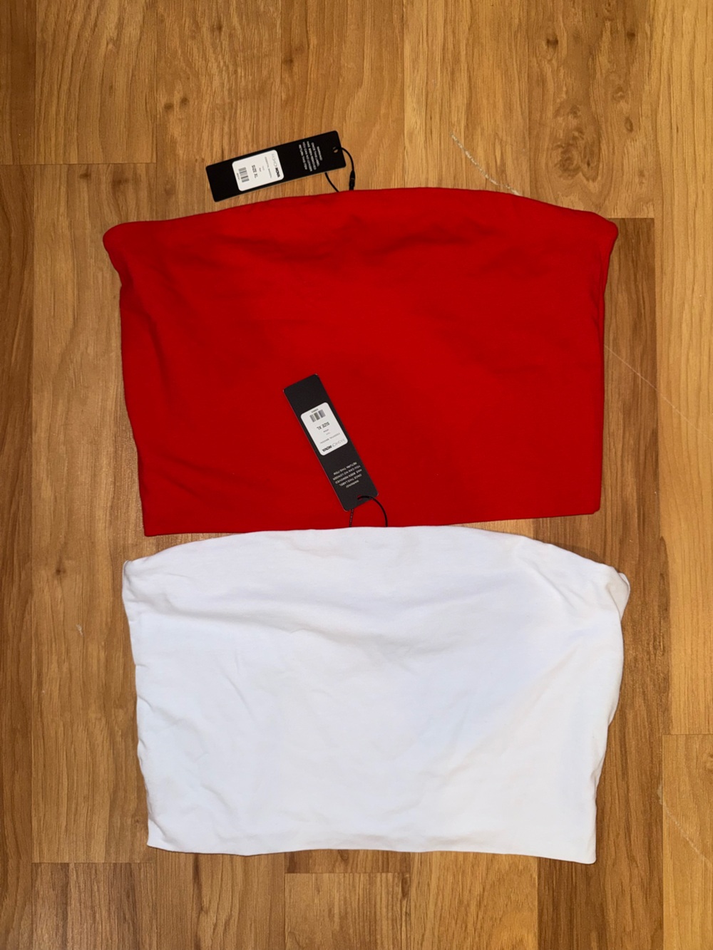 Fashion Nova Red and White Tube Tops